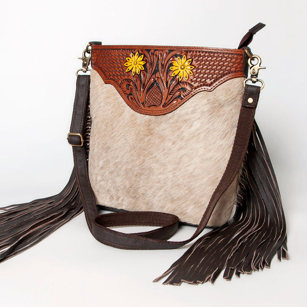 Ohlay Bags KBA117 Cross Body I Hand Tooled Hair-On Genuine Leather Women Bag Western Handbag Purse