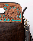 OHLAY KBA118 Clutch Hand Tooled Hair-On Genuine Leather women bag western handbag purse