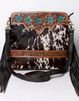 Ohlay Bags KBA120 Cross Body I Hand Tooled Hair-On Genuine Leather Women Bag Western Handbag Purse
