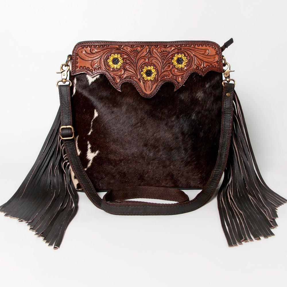 Ohlay Bags KBA121 Cross Body I Hand Tooled Hair-On Genuine Leather Women Bag Western Handbag Purse