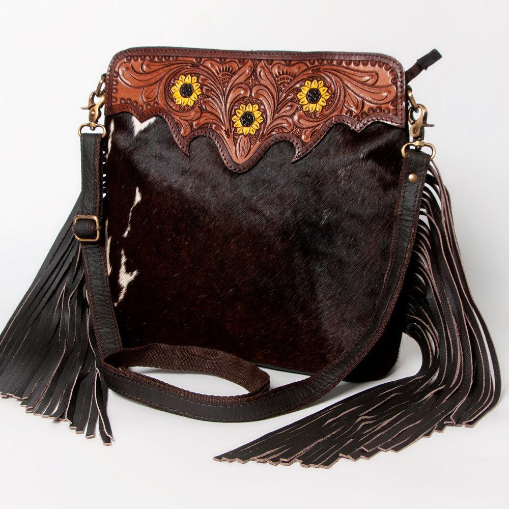 Ohlay Bags KBA121 Cross Body I Hand Tooled Hair-On Genuine Leather Women Bag Western Handbag Purse