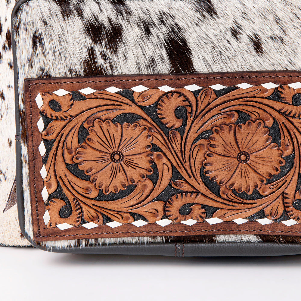 OHLAY KBA123 Backpack Hand Tooled Upcycled Wool Hair-On Genuine Leather women bag western handbag purse