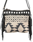OHLAY KB352 Cross Body Upcycled Wool Upcycled Canvas Hair-On Genuine Leather women bag western handbag purse