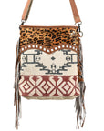 OHLAY MESSENGER Upcycled Wool Upcycled Canvas Hair-on Genuine Leather women bag western handbag purse