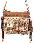 OHLAY Bucket Upcycled Wool Canvas Hair On Genuine Leather Women Bag Western Handbag Purse | Womens Handbags Belt for Summer