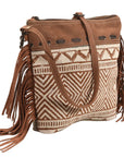 OHLAY Bucket Upcycled Wool Canvas Hair On Genuine Leather Women Bag Western Handbag Purse | Womens Handbags Belt for Summer