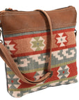 OHLAY KB358 Cross Body Upcycled Wool Upcycled Canvas Genuine Leather women bag western handbag purse