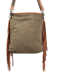 OHLAY MESSENGER Upcycled Wool Upcycled Canvas Hair-on Genuine Leather women bag western handbag purse