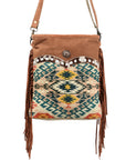 OHLAY MESSENGER Upcycled Wool Upcycled Canvas Hair-on Genuine Leather women bag western handbag purse