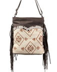 OHLAY MESSENGER Upcycled Wool Upcycled Canvas Hair-on Genuine Leather women bag western handbag purse
