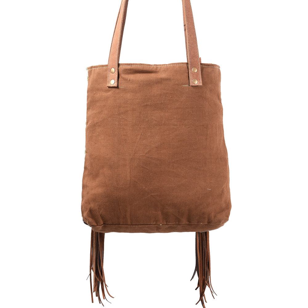 OHLAY KB367 TOTE Hand Tooled Upcycled Wool Upcycled Canvas Genuine Leather women bag western handbag purse