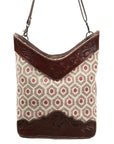 OHLAY MESSENGER Hand Tooled Upcycled Wool Upcycled Canvas  Genuine Leather women bag western handbag purse