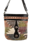 OHLAY MESSENGER Upcycled Wool Upcycled Canvas  Genuine Leather women bag western handbag purse