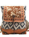 OHLAY KB381 Backpack Upcycled Canvas Hair-On Genuine Leather women bag western handbag purse