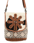 OHLAY MESSENGER Upcycled Wool Upcycled Canvas Hair-on Genuine Leather women bag western handbag purse
