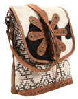 OHLAY MESSENGER Upcycled Wool Upcycled Canvas Hair-on Genuine Leather women bag western handbag purse