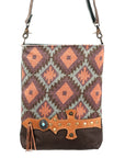OHLAY MESSENGER Upcycled Wool Upcycled Canvas  Genuine Leather women bag western handbag purse