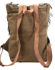 OHLAY KB391 Backpack Upcycled Wool Upcycled Canvas Hair-On Genuine Leather women bag western handbag purse