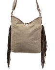 OHLAY KB396 Cross Body Hand Tooled Upcycled Wool Upcycled Canvas Hair-On Genuine Leather women bag western handbag purse