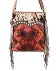 OHLAY MESSENGER Upcycled Wool Upcycled Canvas Hair-on Genuine Leather women bag western handbag purse