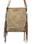 OHLAY MESSENGER Upcycled Wool Upcycled Canvas Hair-on Genuine Leather women bag western handbag purse