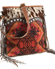 OHLAY MESSENGER Upcycled Wool Upcycled Canvas Hair-on Genuine Leather women bag western handbag purse