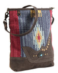 OHLAY MESSENGER Upcycled Wool Upcycled Canvas  Genuine Leather women bag western handbag purse