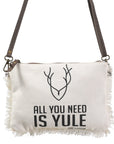 OHLAY KB407 Cross Body Upcycled Canvas Genuine Leather women bag western handbag purse