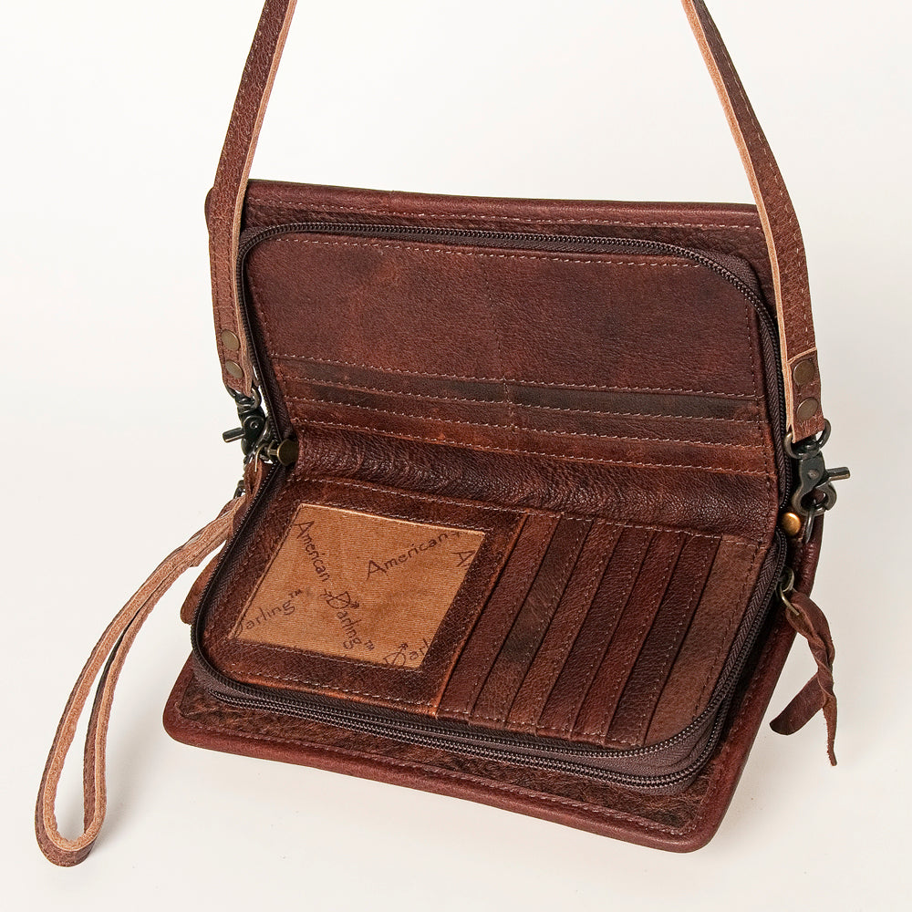 American Darling ORGANISER Upcycled Wool Genuine Leather women bag western handbag purse
