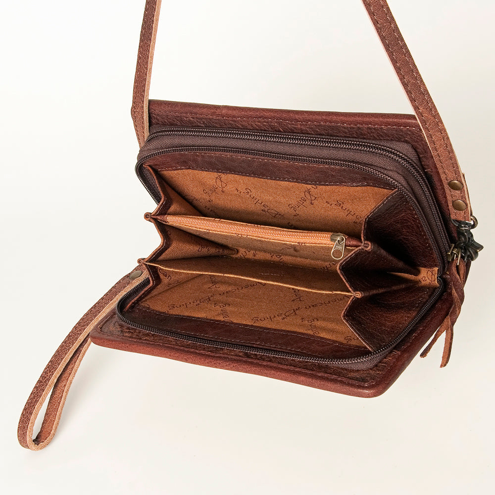 American Darling ORGANISER Upcycled Wool Genuine Leather women bag western handbag purse