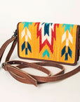 American Darling ORGANISER Upcycled Wool Genuine Leather women bag western handbag purse