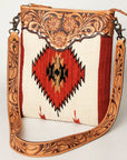 American Darling Hand Tooled Saddle Blanket Genuine Leather Women Bag Western Handbag Purse