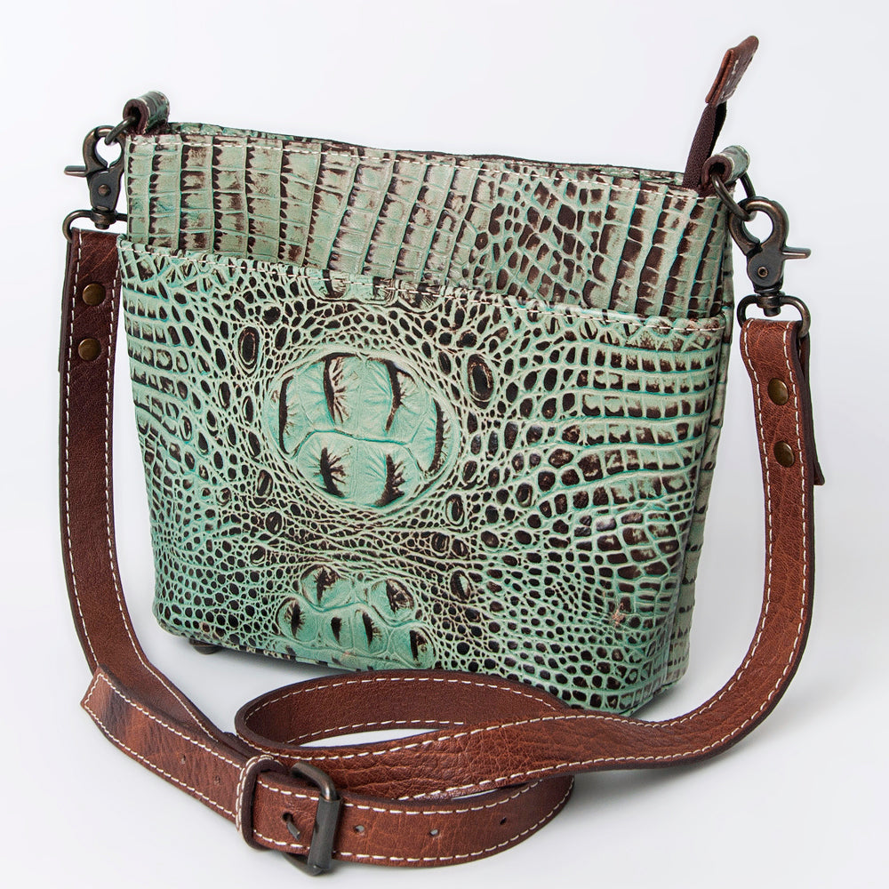 American Darling Crocodile Embossed Genuine Leather Women Bag Western Handbag Purse