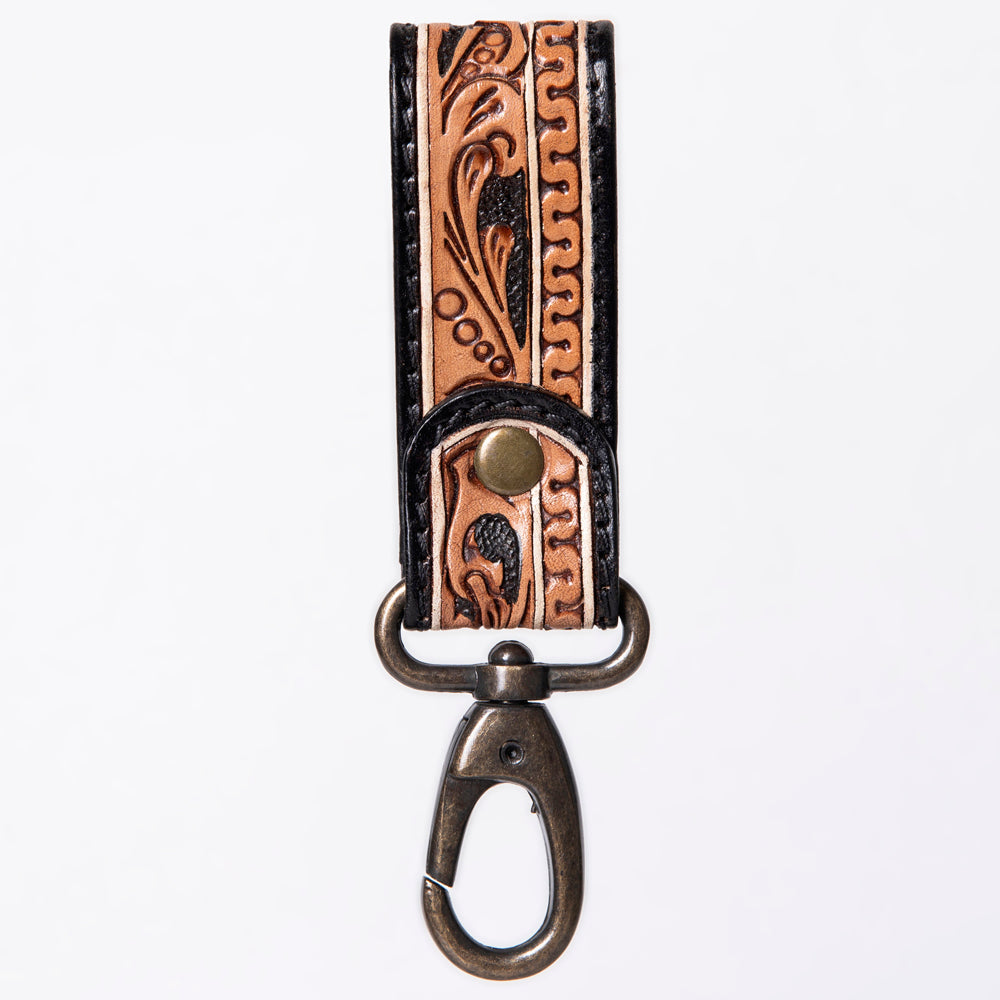 American Darling ADKR210A Hand Tooled Carved Genuine Leather Keyring