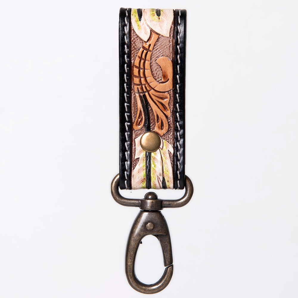 American Darling ADKR210B Hand Tooled Carved Genuine Leather Keyring
