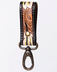 American Darling Hand Tooled Carved Genuine Leather Keyring
