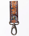 American Darling Hand Tooled Carved Genuine Leather Keyring