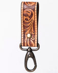 American Darling Hand Tooled Carved Genuine Leather Keyring