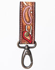 American Darling Hand Tooled Carved Genuine Leather Keyring