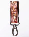 American Darling Hand Tooled Carved Genuine Leather Keyring