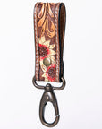 American Darling ADKR210G Hand Tooled Carved Genuine Leather Keyring