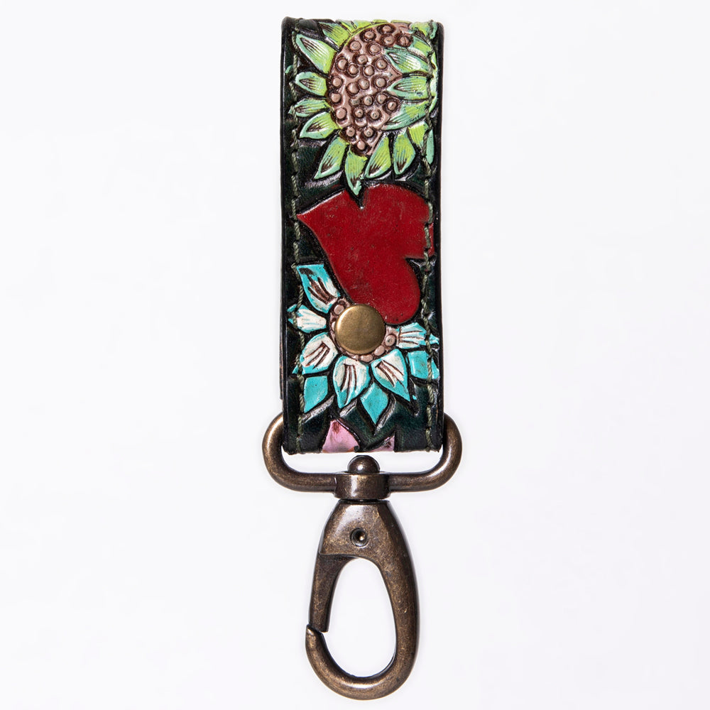 American Darling ADKR210H Hand Tooled Carved Genuine Leather Keyring
