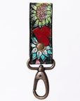American Darling Hand Tooled Carved Genuine Leather Keyring