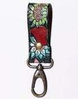 American Darling Hand Tooled Carved Genuine Leather Keyring