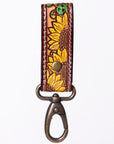 American Darling Hand Tooled Carved Genuine Leather Keyring