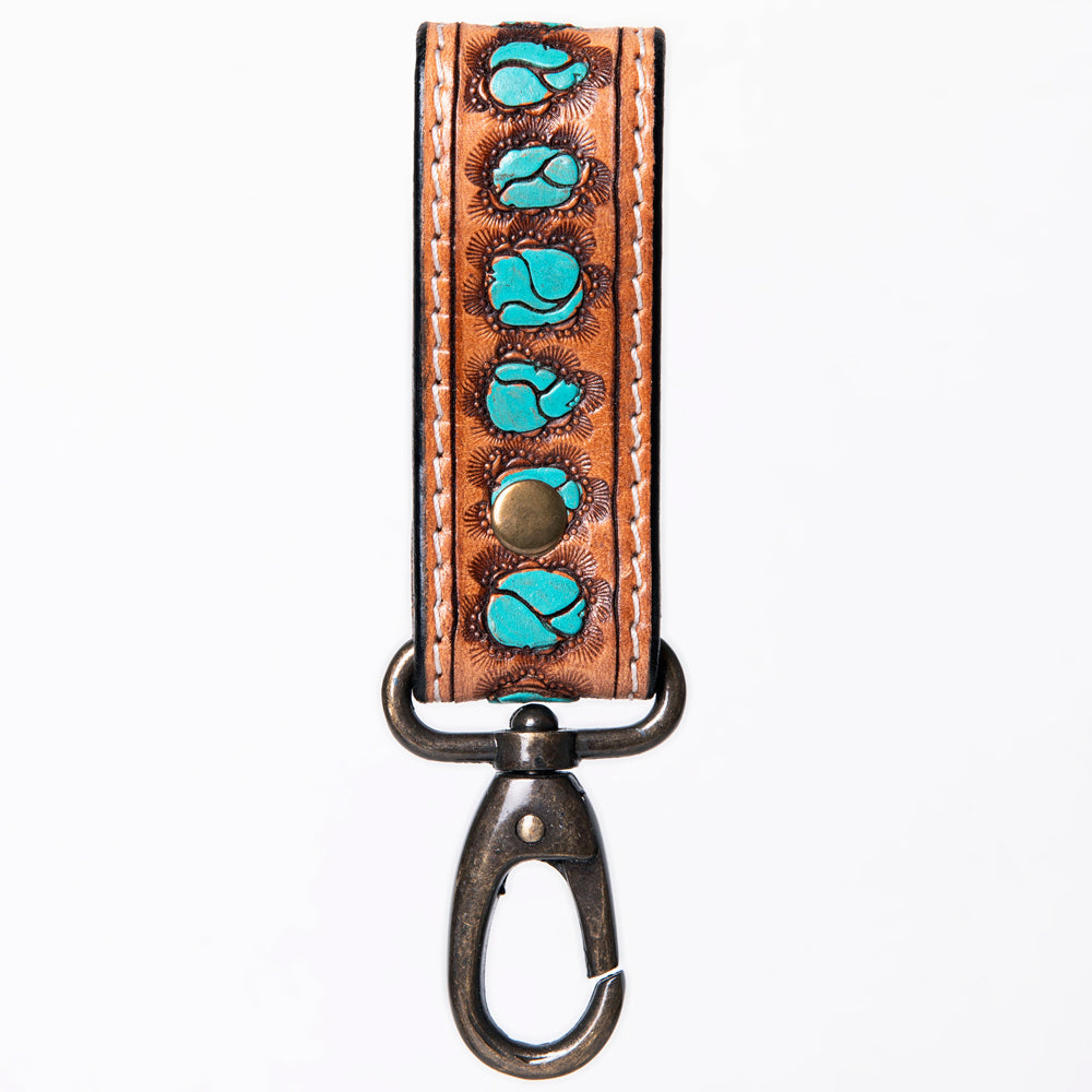 American Darling ADKR210L Hand Tooled Carved Genuine Leather Keyring