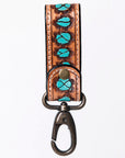 American Darling Hand Tooled Carved Genuine Leather Keyring