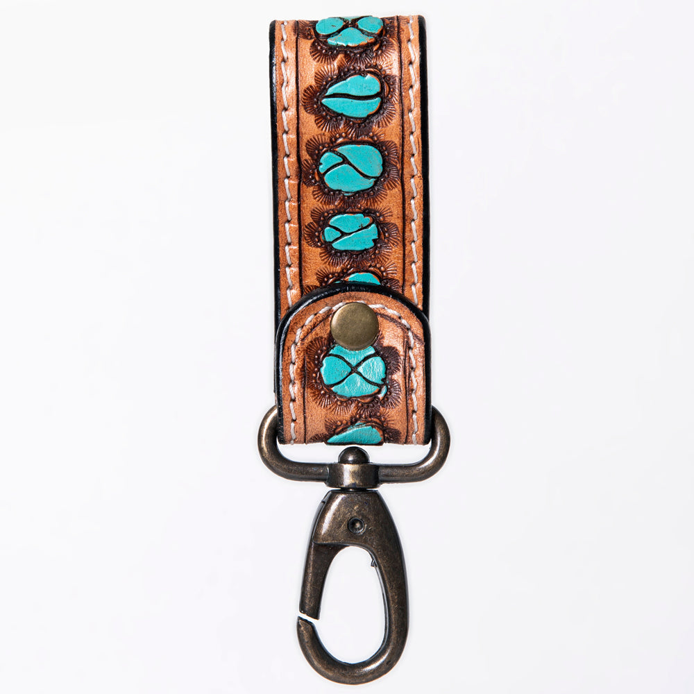 American Darling ADKR210L Hand Tooled Carved Genuine Leather Keyring