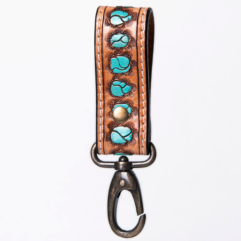 American Darling ADKR210L Hand Tooled Carved Genuine Leather Keyring