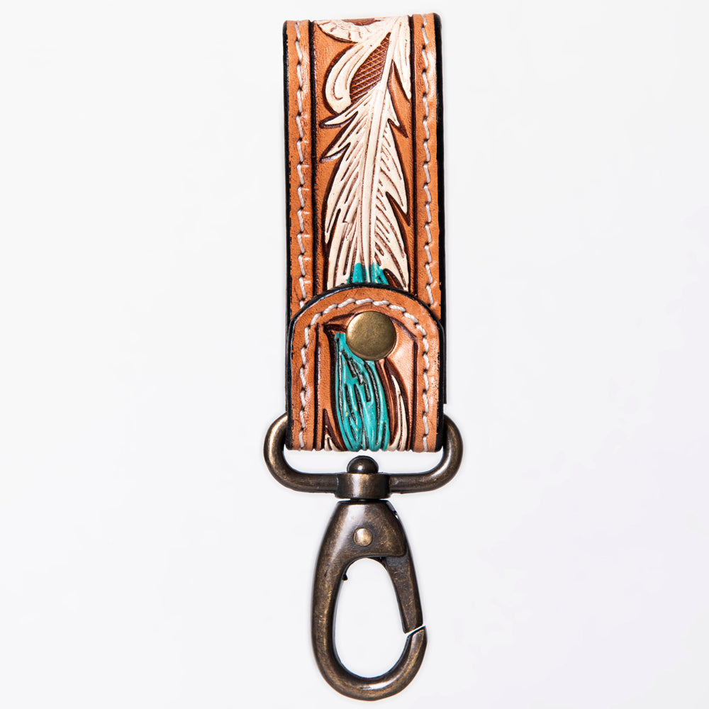 American Darling ADKR210M Hand Tooled Carved Genuine Leather Keyring